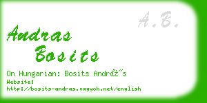 andras bosits business card